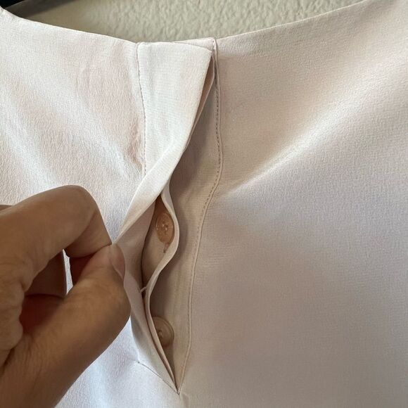 Lacoste 100% Silk Blush Pink Blouse - Picture 7 of 9